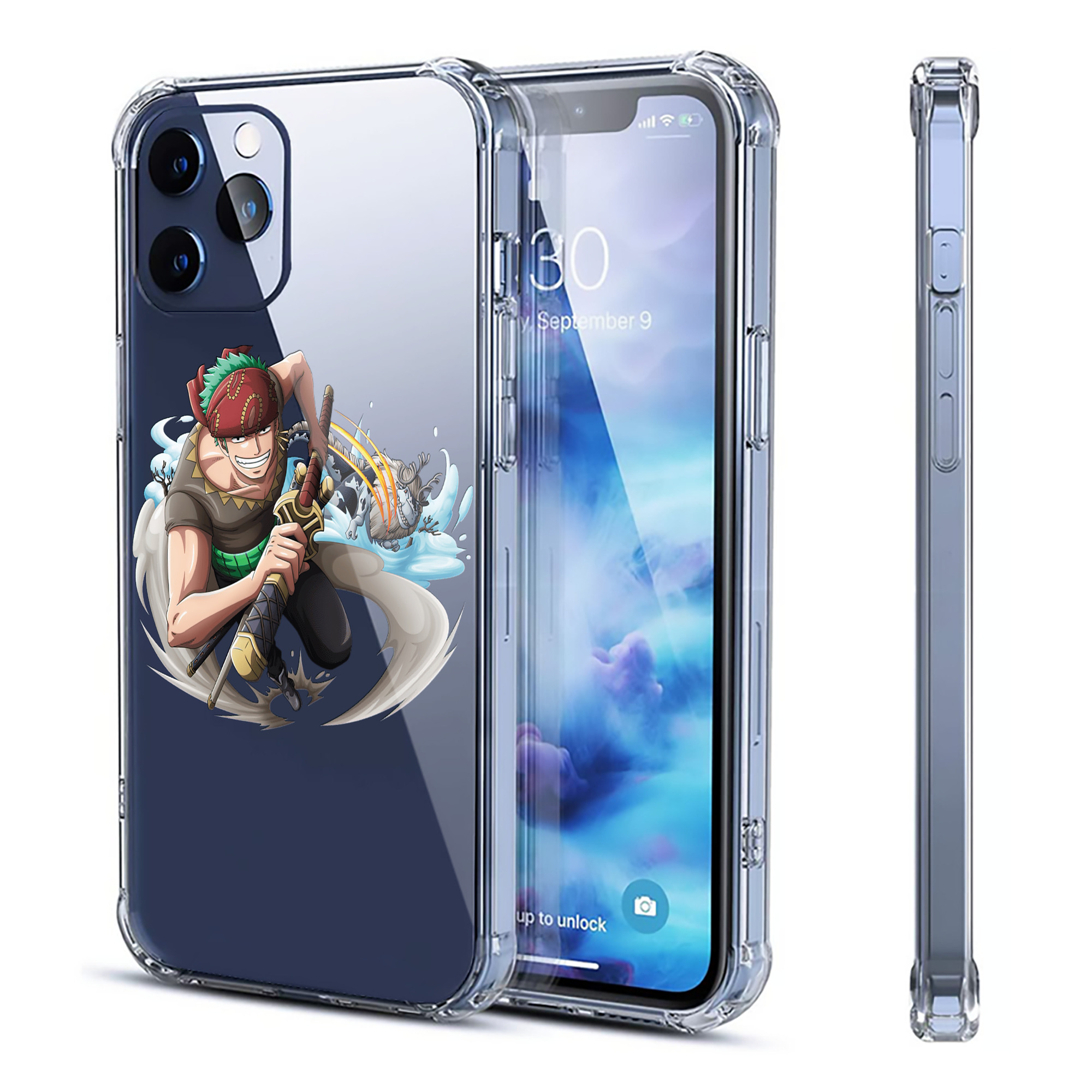 （画像用） ワンピース ロロノア・ゾロ ONE PIECE Roronoa Zoro 【iPhone 12シリーズ対応】透明スマホケース（クリアソフトケース）